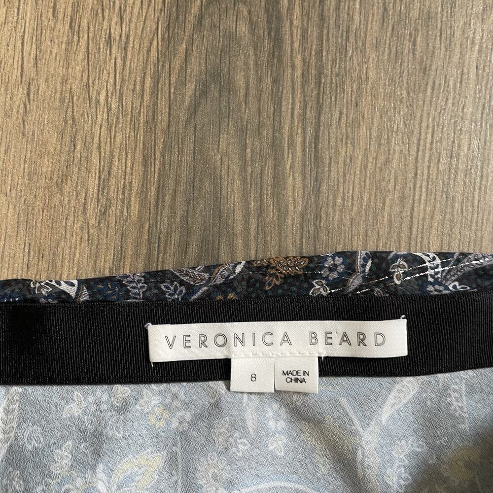 Veronica Beard Navy & White Paisley Midi Skirt - Picture 6 of 10